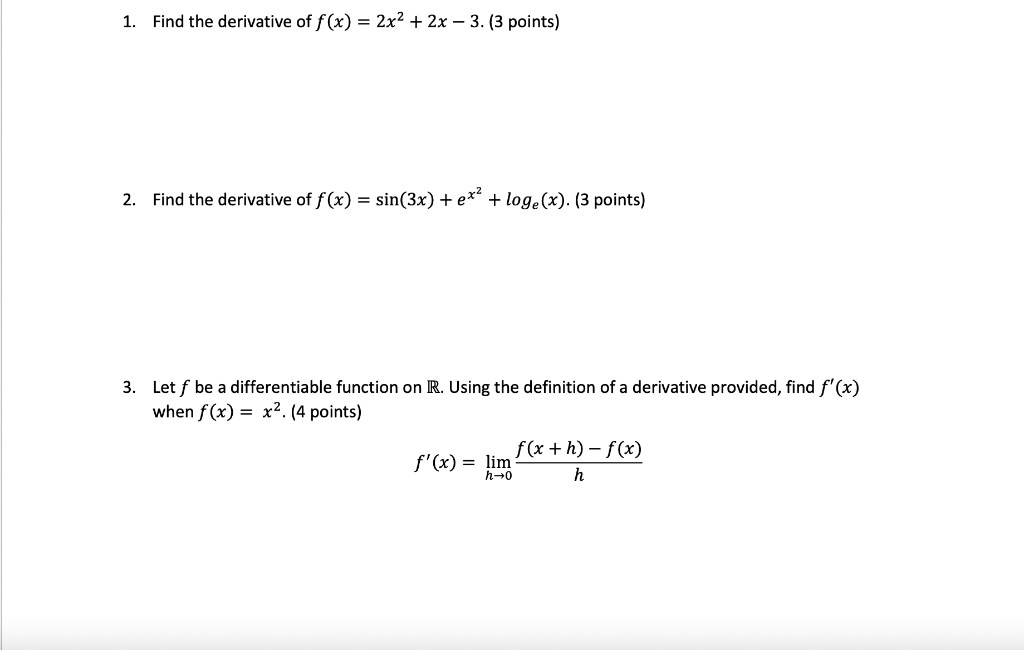 derivative of f x )= x 2 2x 3