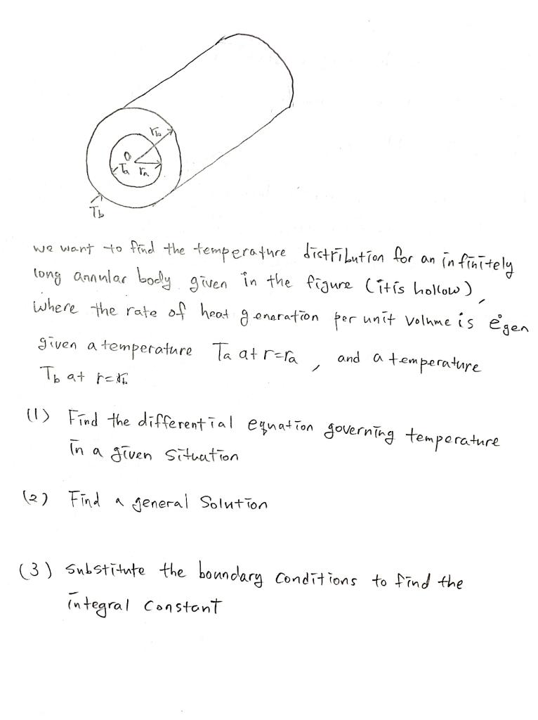Solved we want to find the temperature distribution for an | Chegg.com