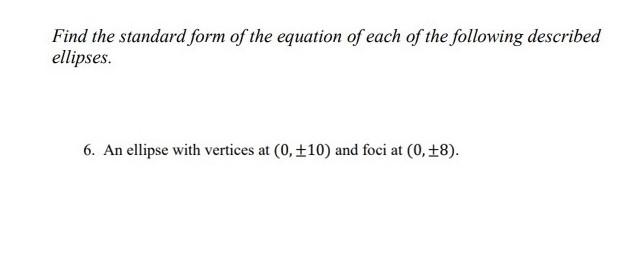 Solved Find the standard form of the equation of each of the | Chegg.com