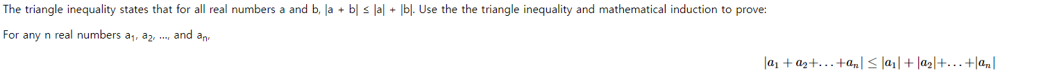 Solved The Triangle Inequality States That For All Real | Chegg.com