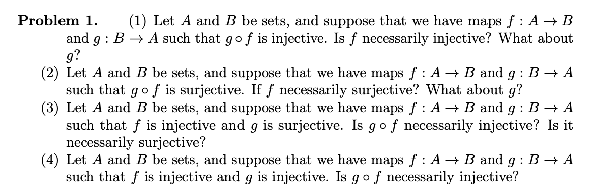 Solved Problem 1. (1) Let A And B Be Sets, And Suppose That | Chegg.com