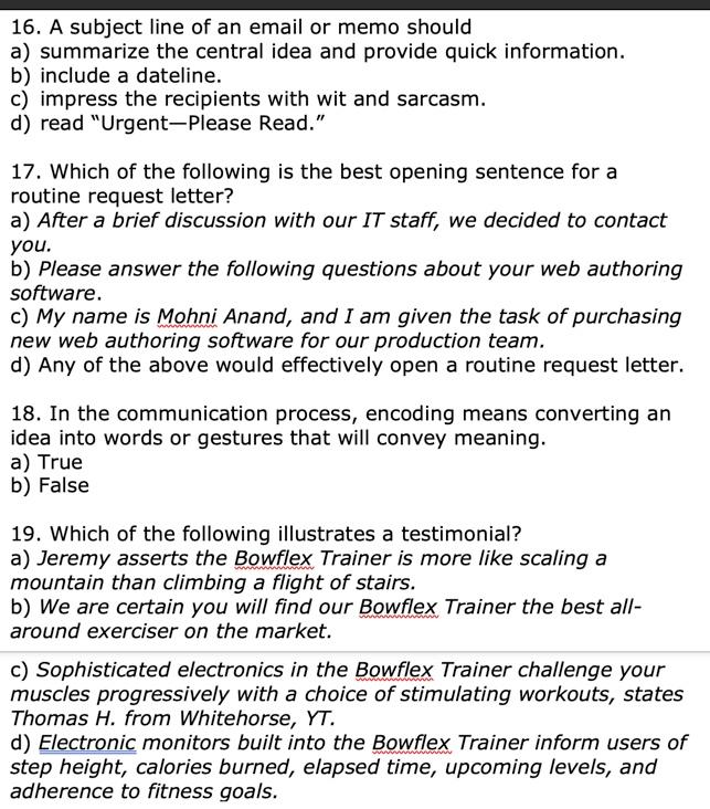 solved-16-a-subject-line-of-an-email-or-memo-should-a-chegg