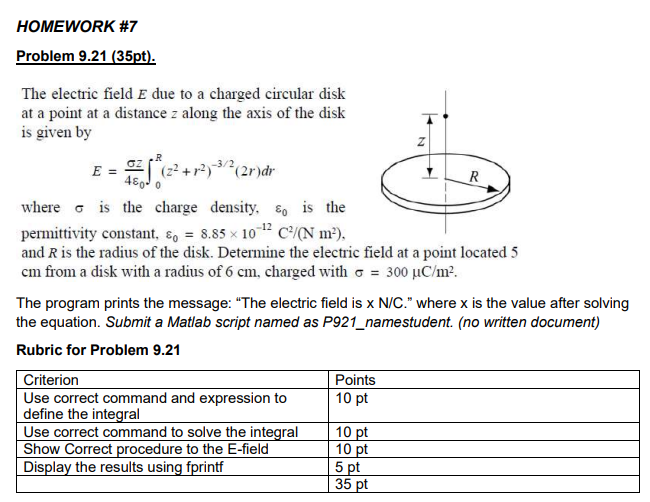 Solved HOMEWORK #7 Problem 9.21 (35pt). E 48000 The electric | Chegg.com