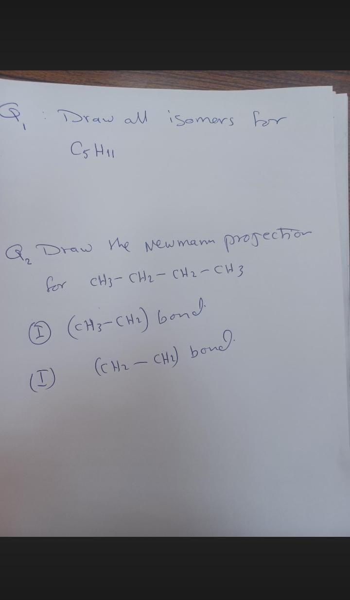 Solved \\( Q_{1}: \\) Draw All Isomers For \\[ | Chegg.com