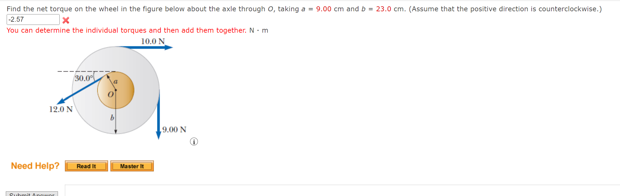 Solved Find the net torque on the wheel in the figure below | Chegg.com