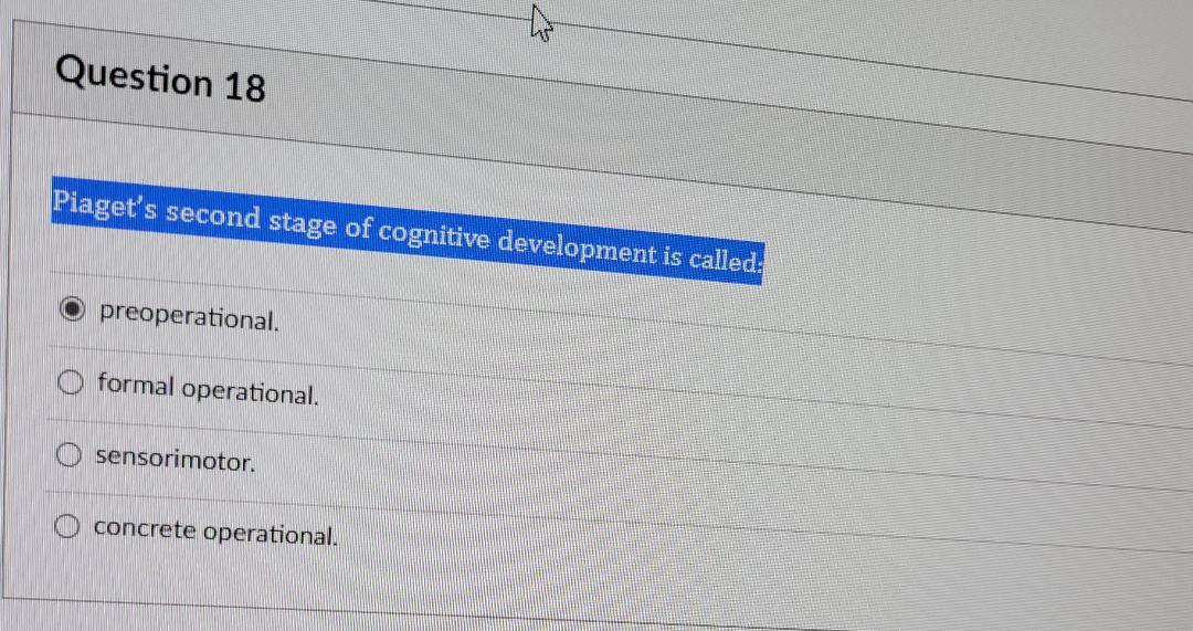 Second stage of online cognitive development