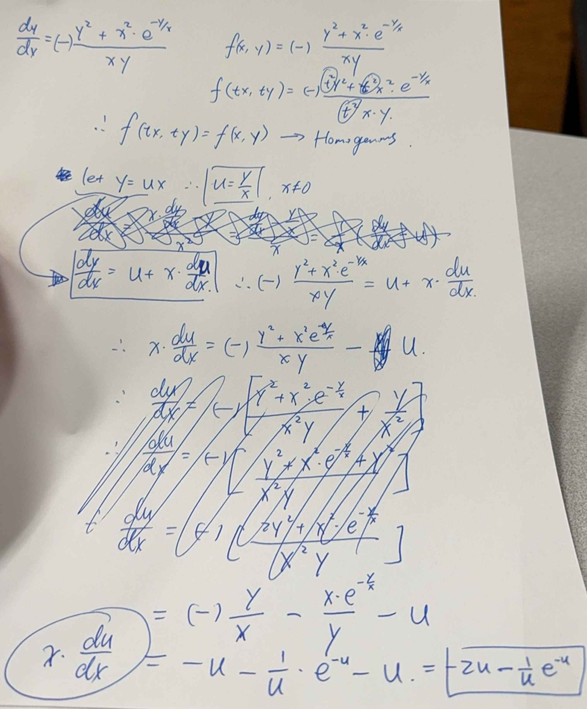 The Intergal Math Do the intergal that in the end for both side | Chegg.com