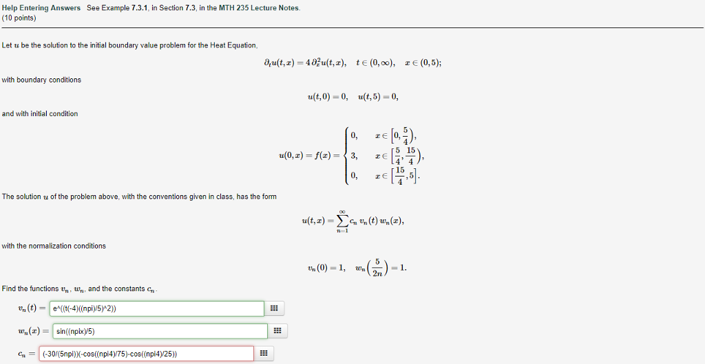 Solved Help Entering Answers See Example 7.3.1, in Section | Chegg.com