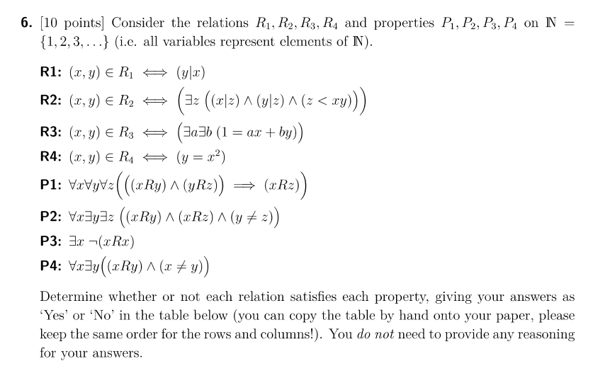 Solved [10 Points] Consider The Relations R1,R2,R3,R4 And | Chegg.com