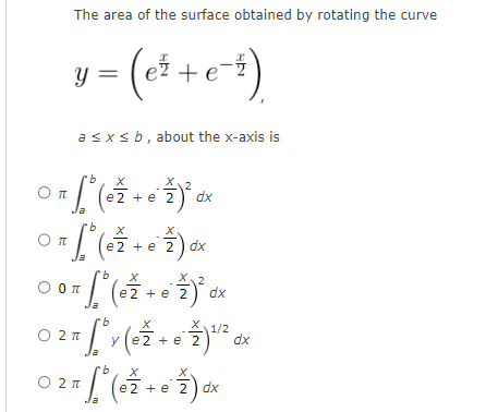 Solved The area of the surface obtained by rotating the | Chegg.com