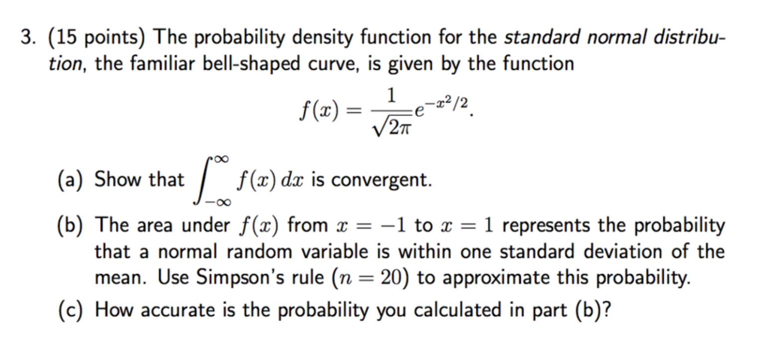 Solved (15 points) The probability density function for the | Chegg.com