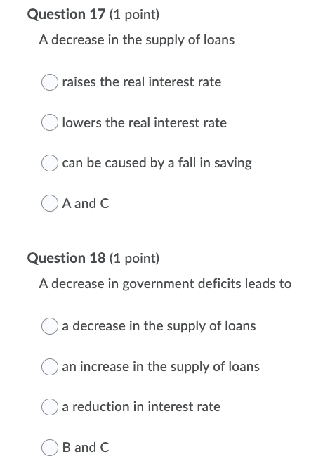 Solved Question 17 (1 point) A decrease in the supply of | Chegg.com