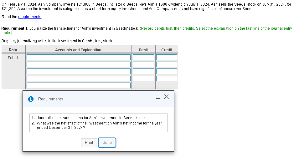 Solved On February 1 2024 Ash Company Invests 21 000 In Chegg Com   PhpoQwQuy