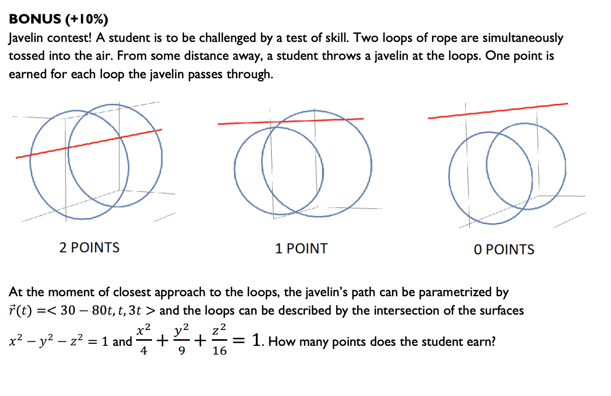 Solved BONUS (+10\) Javelin contest! A student is to be