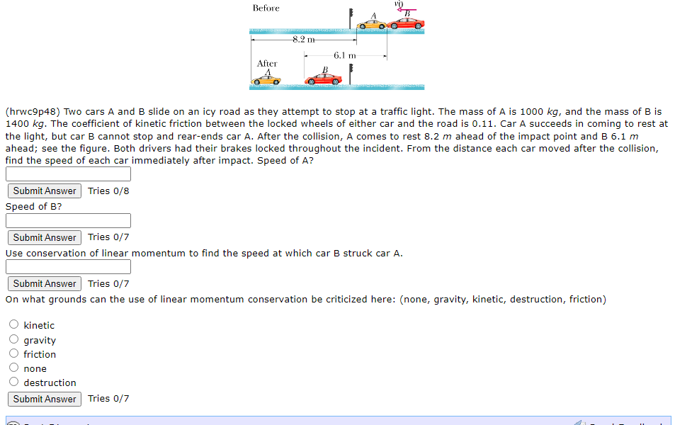 Solved Before 6.1 M After B (hrwc9p48) Two Cars A And B | Chegg.com