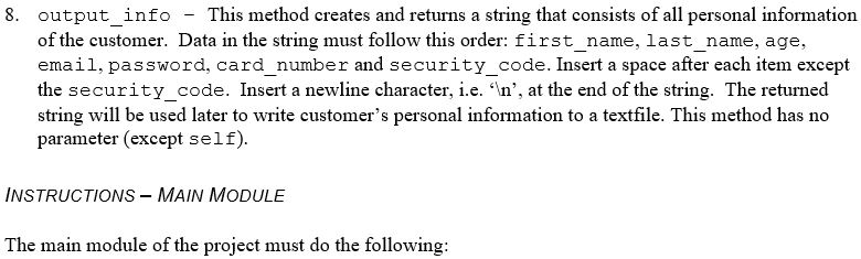 Solved Create a Python project for the following problem. | Chegg.com