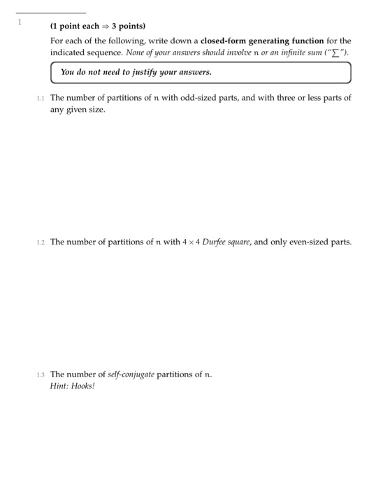 Solved Partitions and closedform of generating functions.