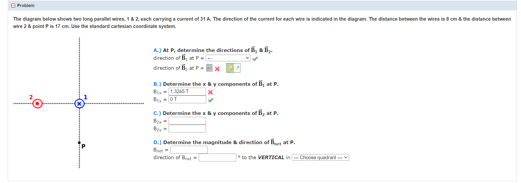 Solved Problem The diagram below shows two long parallel | Chegg.com