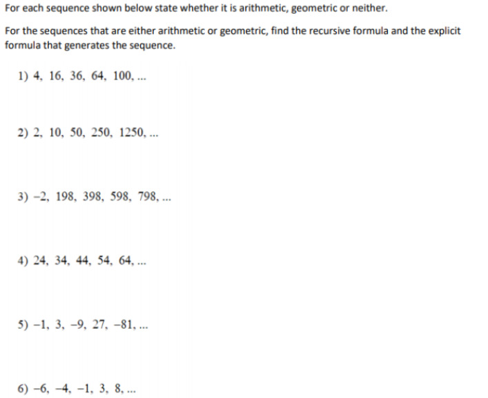 Solved For each sequence shown below state whether it is | Chegg.com