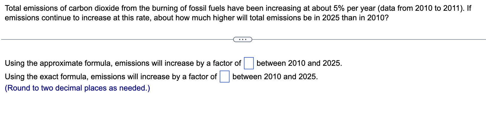 Solved Total emissions of carbon dioxide from the burning of | Chegg.com