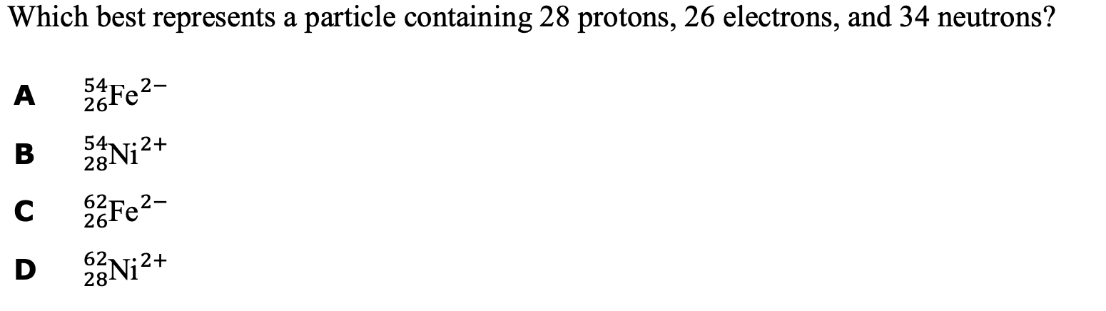 Solved Which best represents a particle containing 28 | Chegg.com