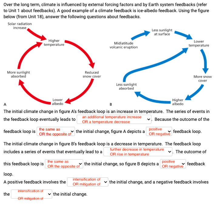 negative feedback loop examples environment