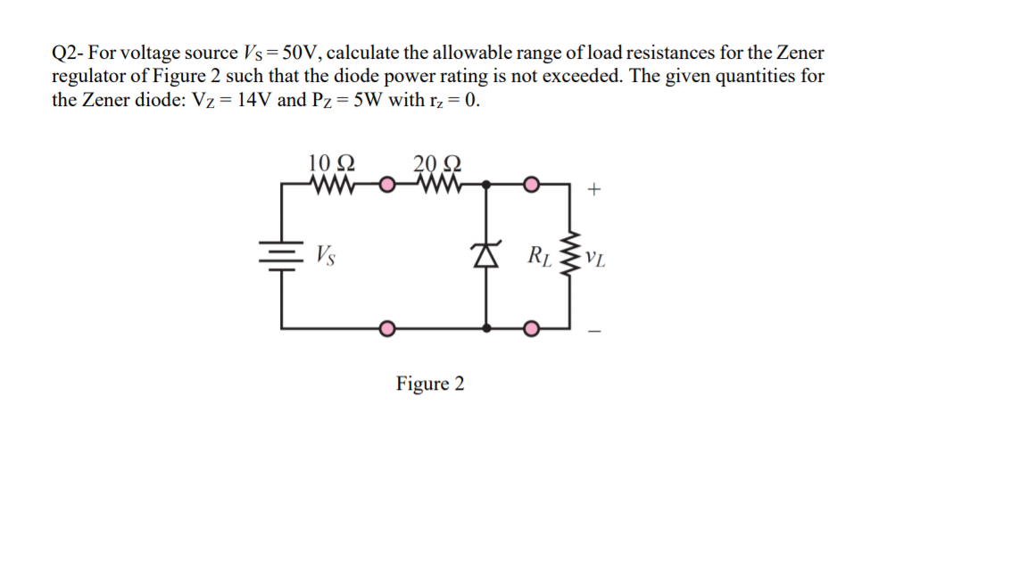 Solved Q2- For voltage source Vs = 50V, calculate the | Chegg.com