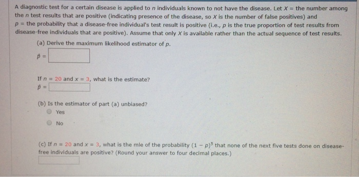 Solved A Diagnostic Test For A Certain Disease Is Applied To | Chegg.com