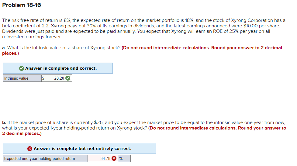 Solved Problem 1816 The riskfree rate of return is 8, the