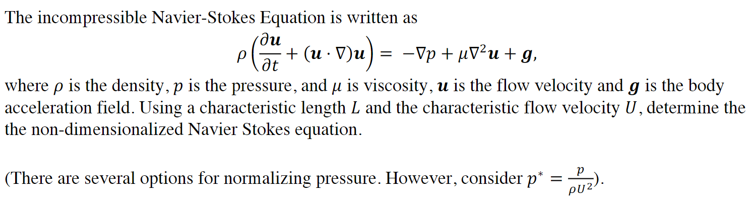 Solved The incompressible Navier-Stokes Equation is written | Chegg.com