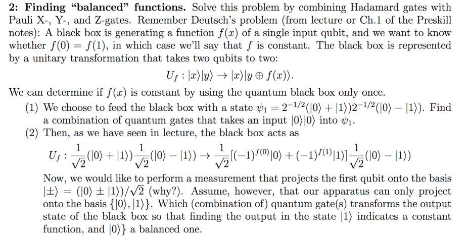 Solved 2: Finding "balanced” functions. Solve this problem | Chegg.com