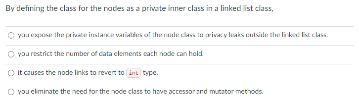 Solved By defining the class for the nodes as a private | Chegg.com