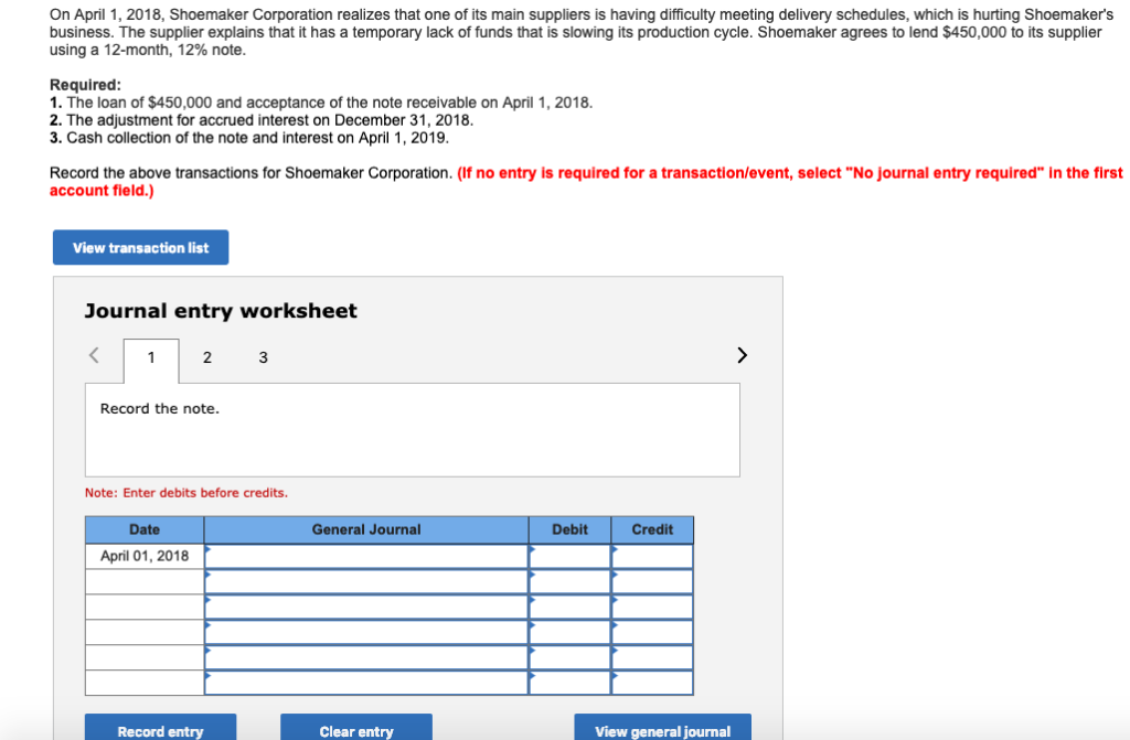 Solved On April 1, 2018, Shoemaker Corporation realizes that | Chegg.com