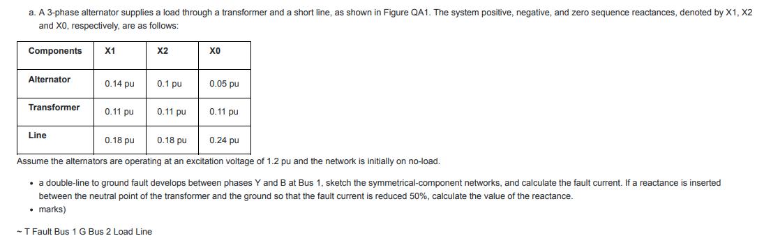 Solved a. A 3-phase alternator supplies a load through a | Chegg.com