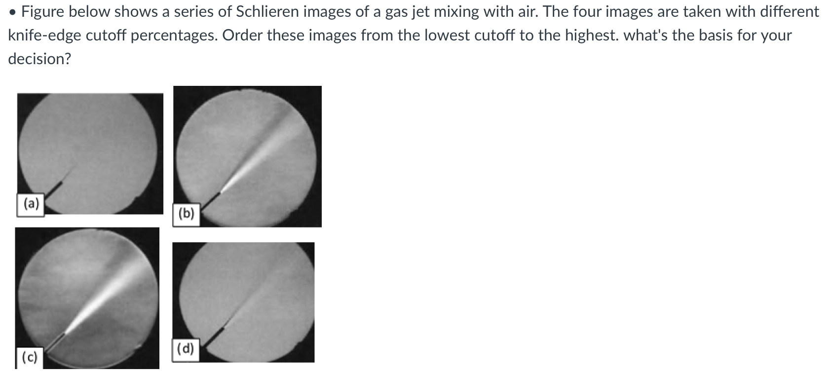 Solved . Figure below shows a series of Schlieren images of | Chegg.com