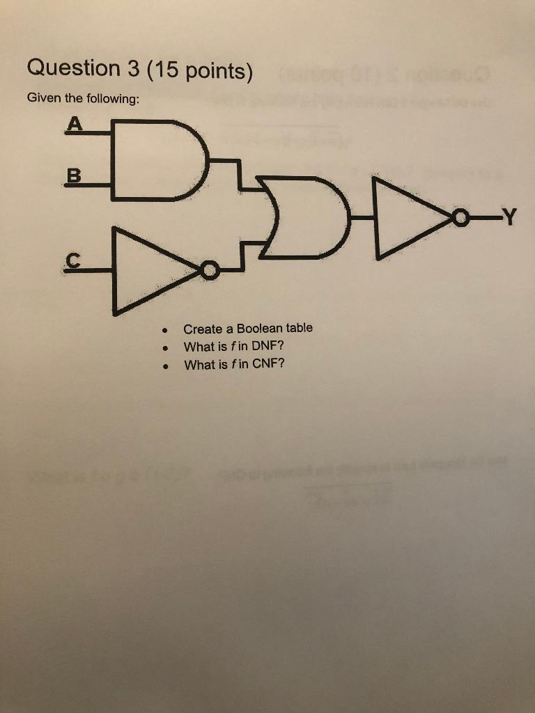 Solved Question 3 (15 points) Given the following: | Chegg.com