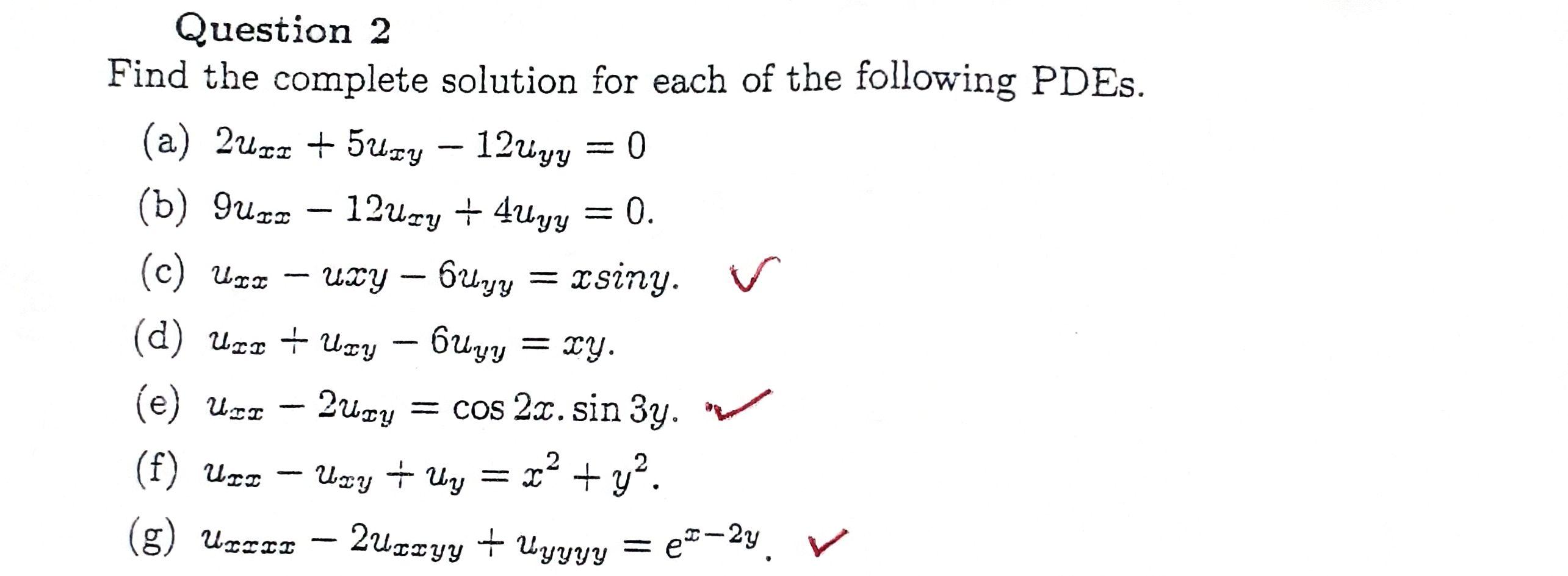 Solved Find The Complete Solution For Each Of The Following | Chegg.com