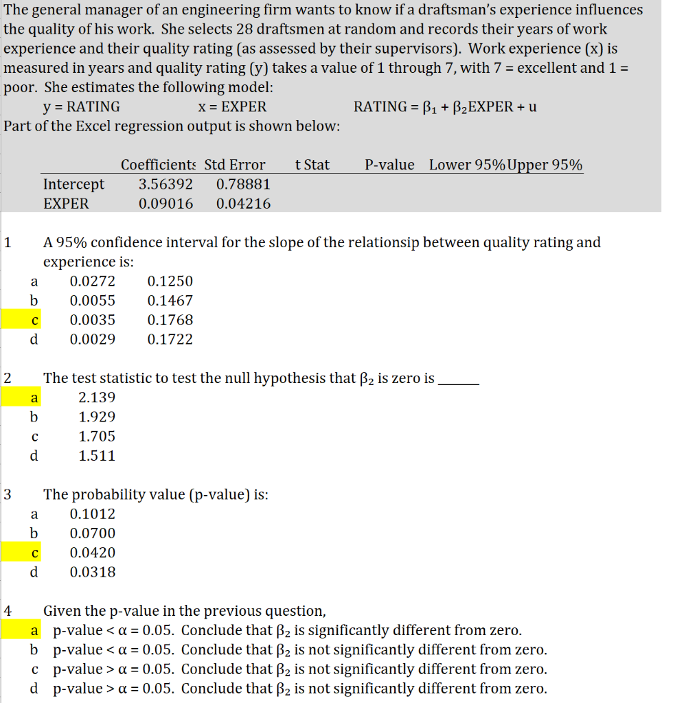 OLS Regression - The general manager of an engineering firm wants