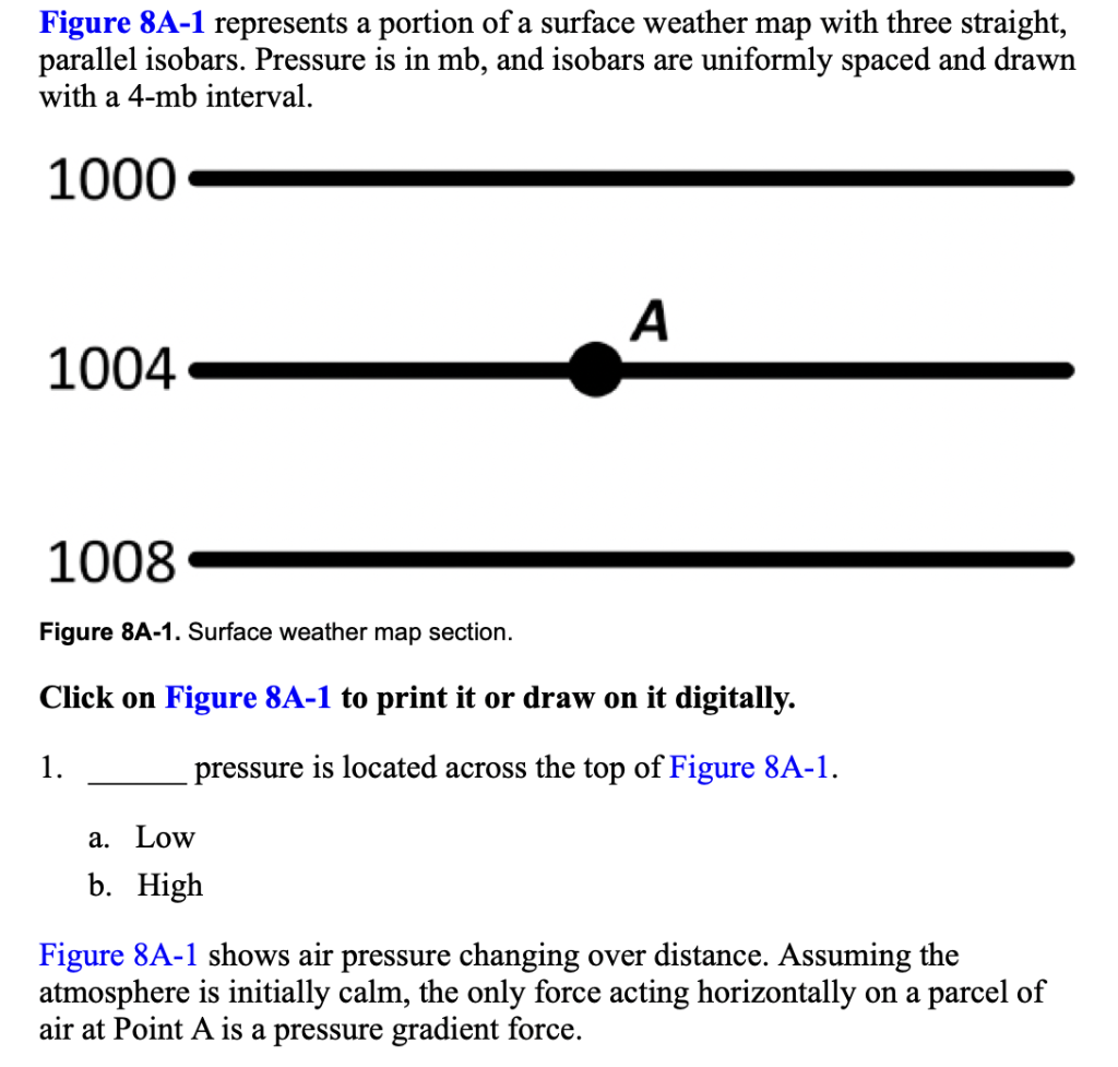 Solved Figure 8A1 represents a portion of a surface weather
