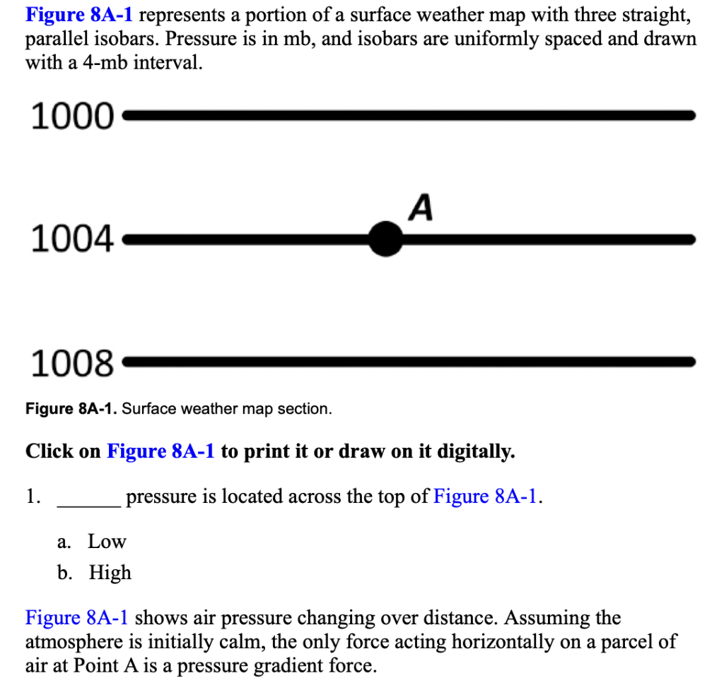 Solved Figure 8A-1 Represents A Portion Of A Surface Weather | Chegg.com