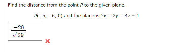 Solved Find the distance from the point P to the given | Chegg.com