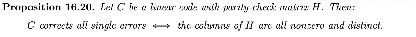 Let C be a linear code with parity-check matrix H. | Chegg.com