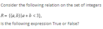 Solved Consider The Following Relation On The Set Of | Chegg.com