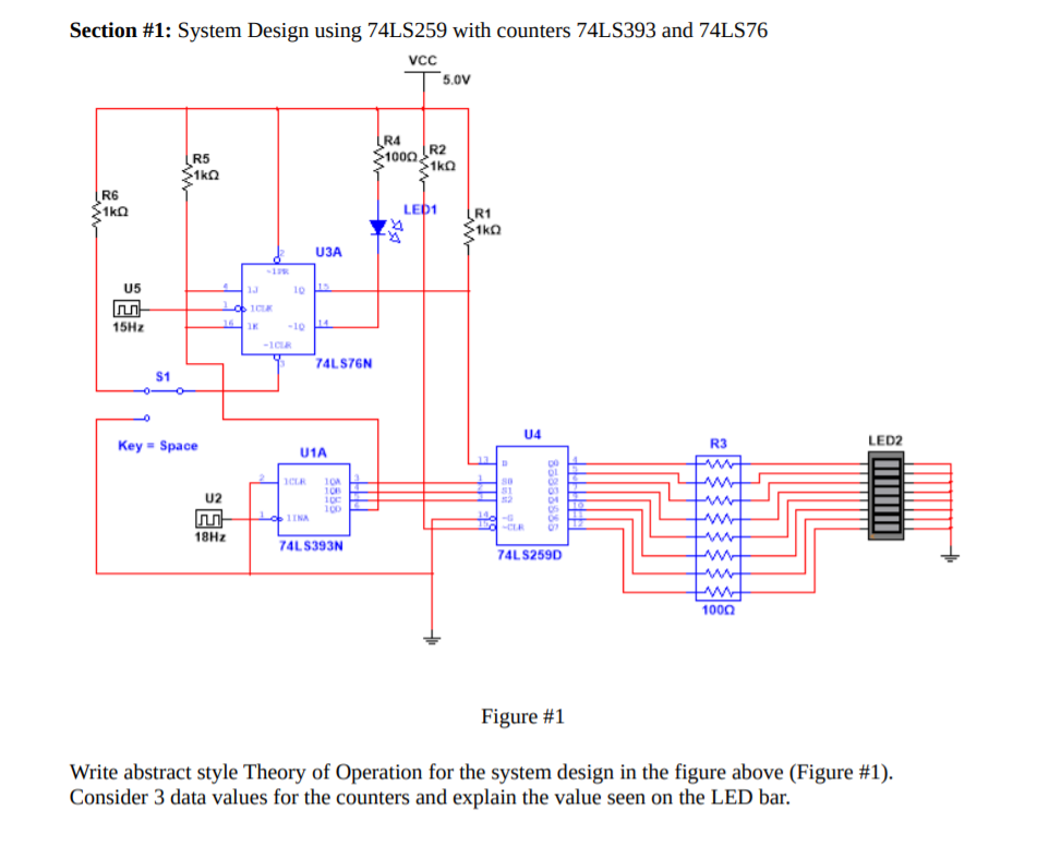 Section #1: System Design using 74LS259 with counters | Chegg.com