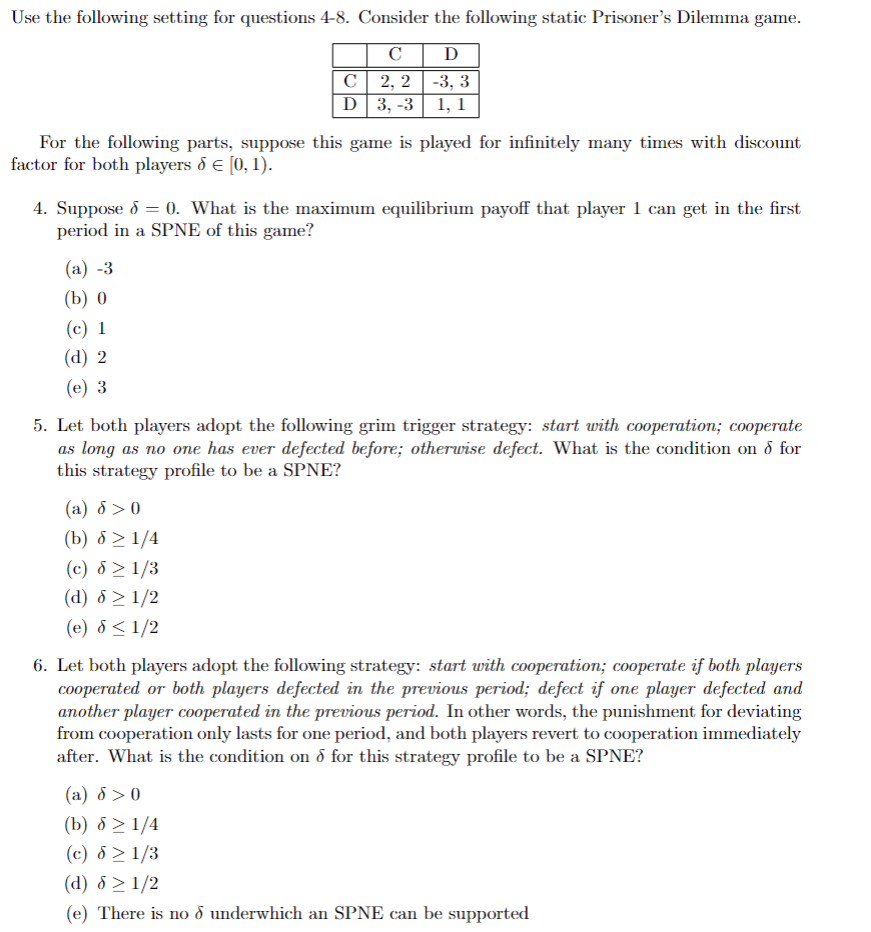 Solved For The Following Parts, Suppose This Game Is Played | Chegg.com