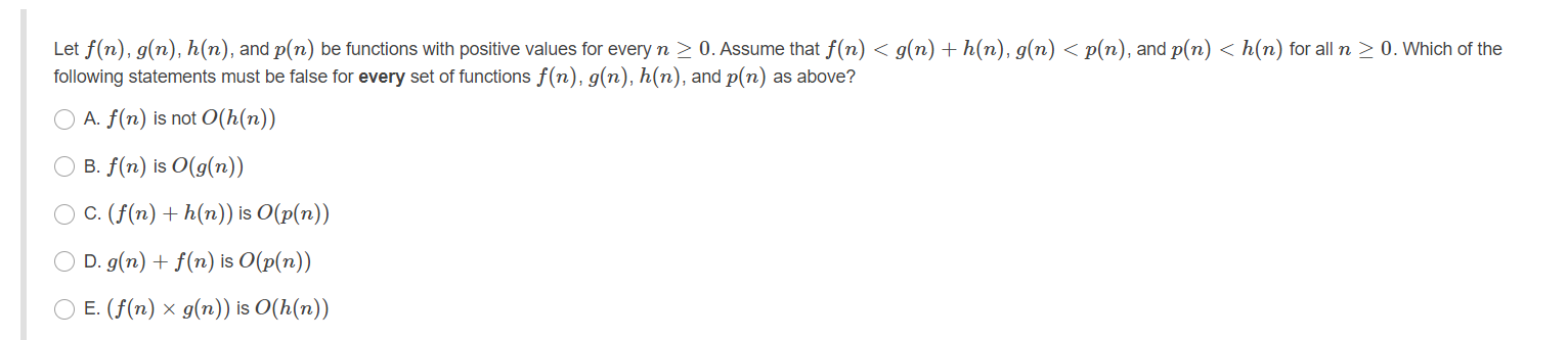 Solved Let F N G N H N And P N Be Functions With P Chegg Com