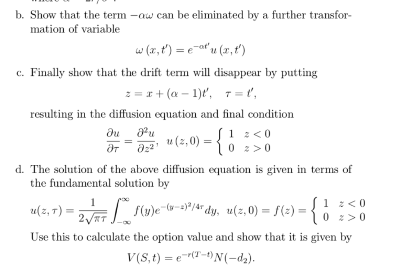 Solved 1 The Black Scholes Pricing Problem For A Europ Chegg Com