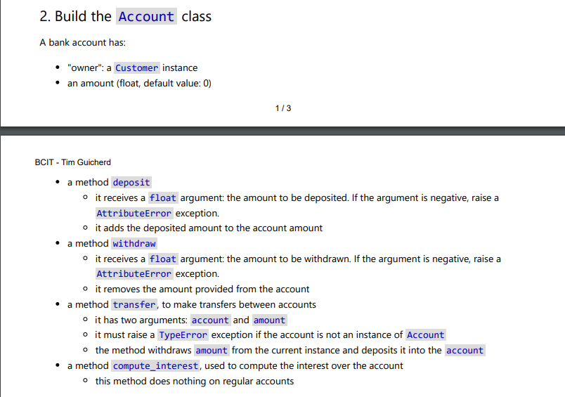 Solved A bank account has "owner" a instance an amount