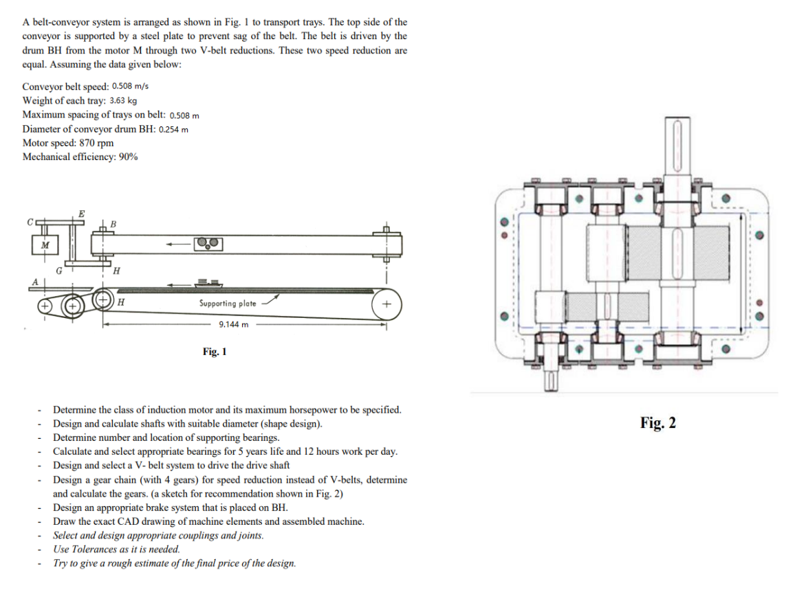 Solved A beltconveyor system is arranged as shown in Fig. 1