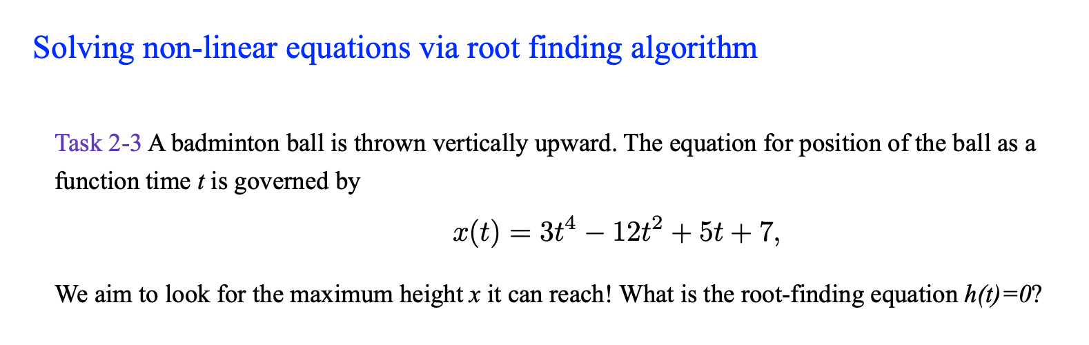 Solved Solving non-linear equations via root finding | Chegg.com